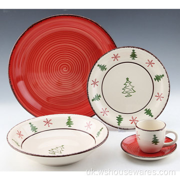 Популярний керамічний різдвяний дизайн, пофарбований вручну посуд